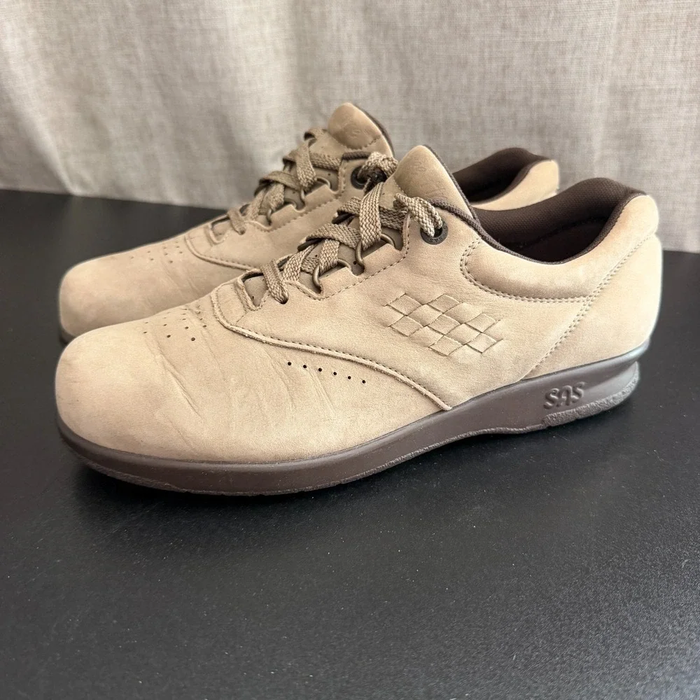 SAS Tripad Comfort‎ Walking Shoes Women's US 7.5N Beige Lace-Up Casual Active